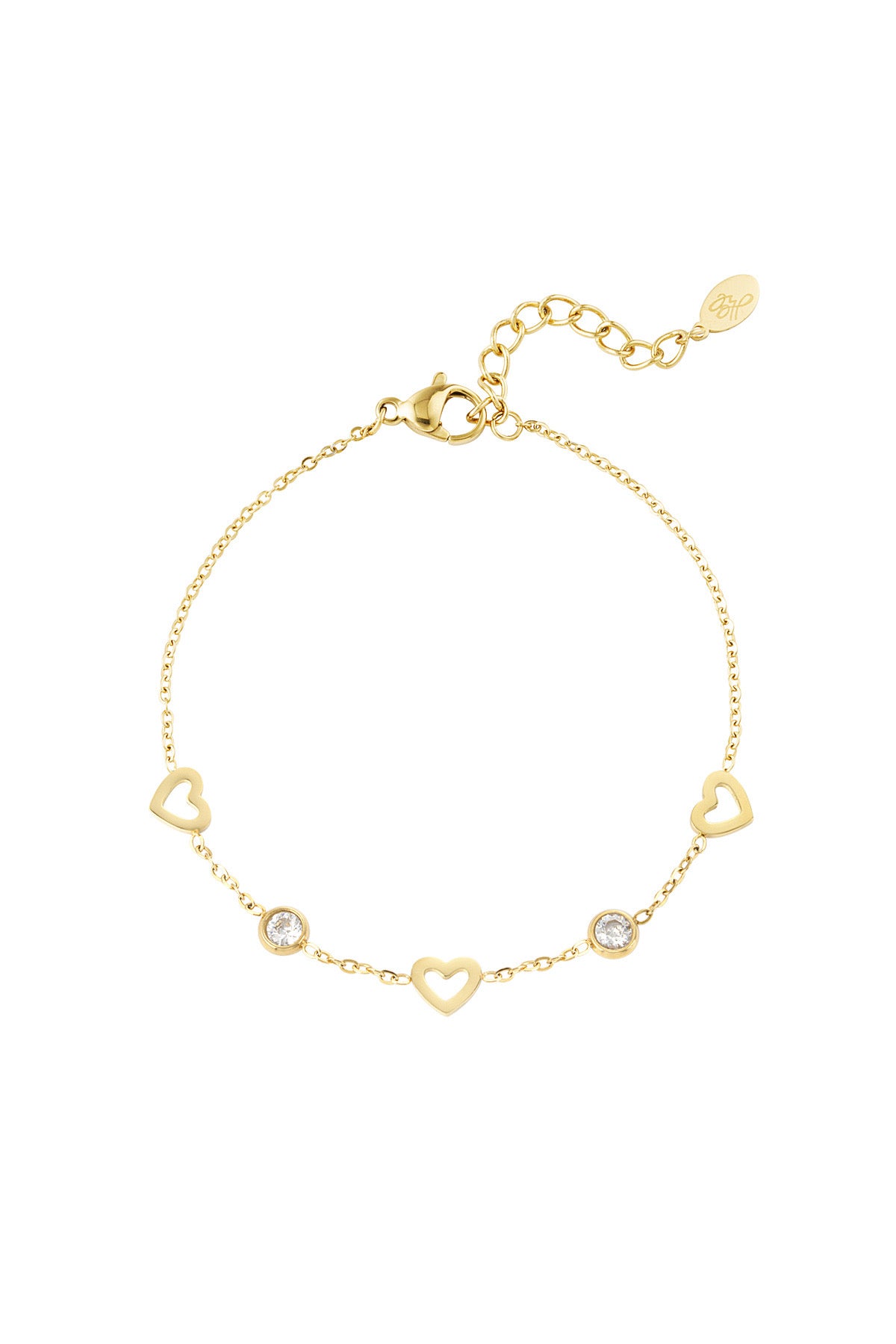 Mia - Linked Hearts Gold Bracelet