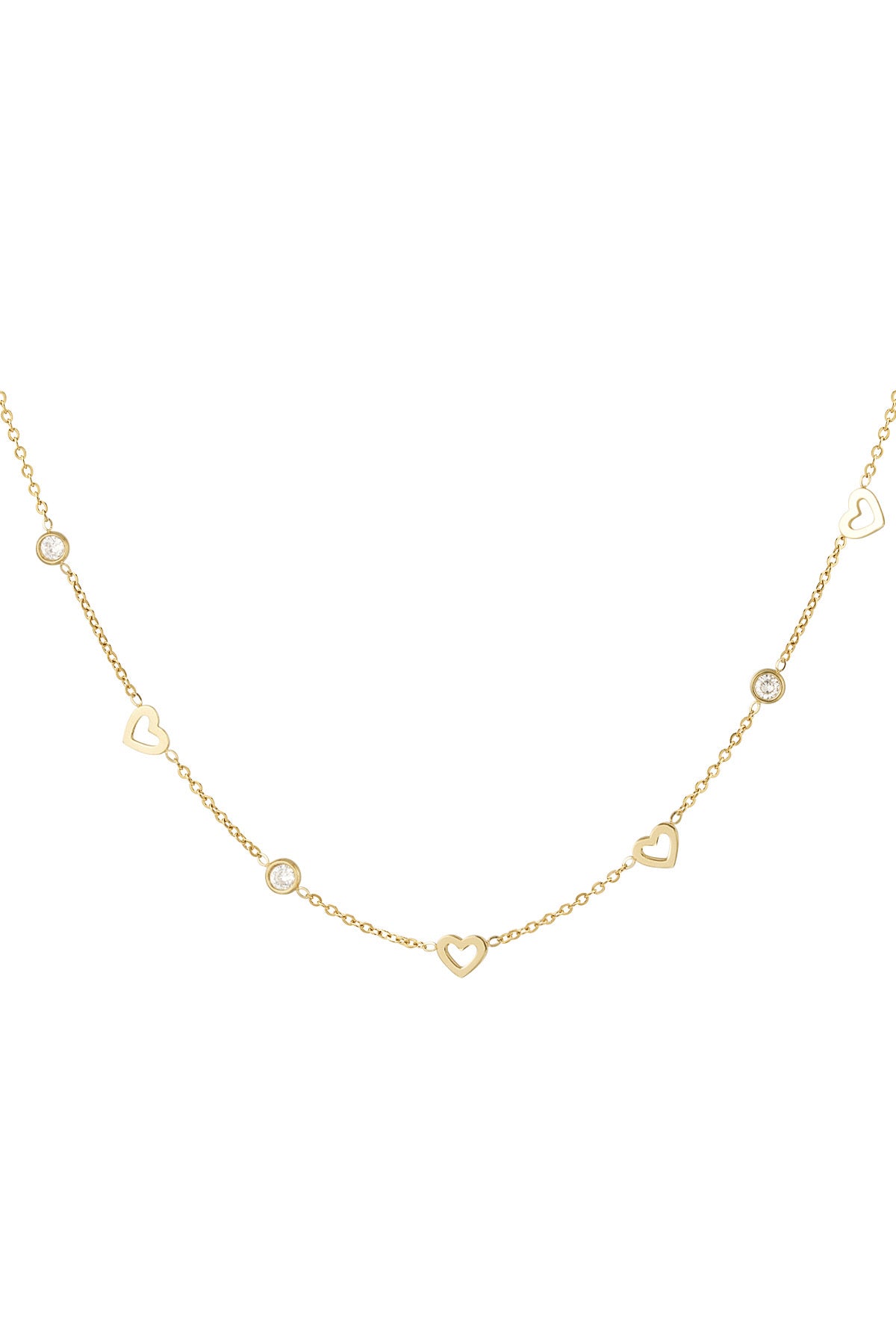 Mia - Linked Hearts Gold Necklace