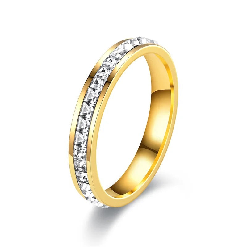 Cubic Zirconia Gold Band Ring