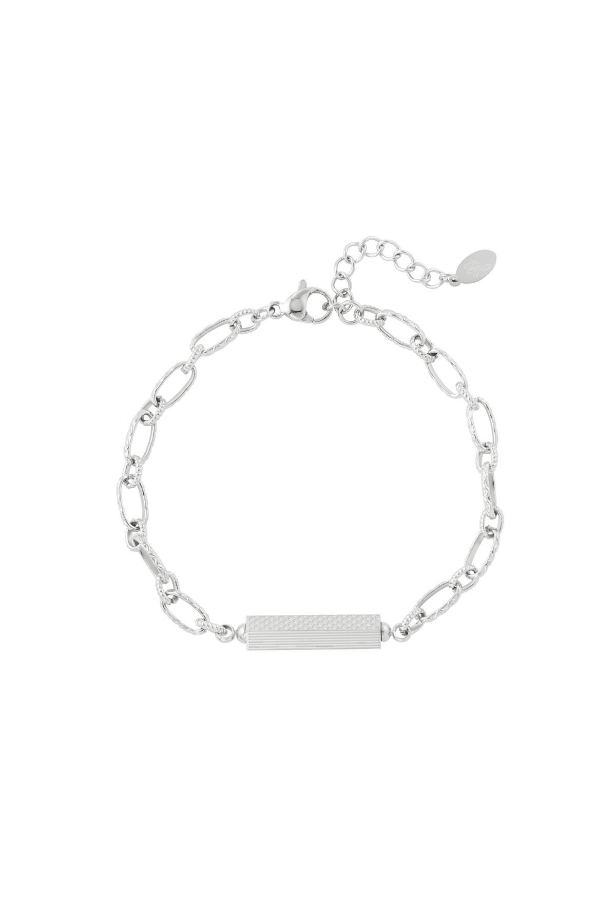 Silver Bar Link Chain Bracelet