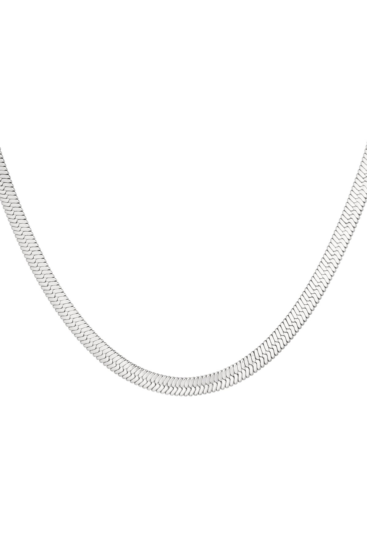 Silver Flat Chain Necklace