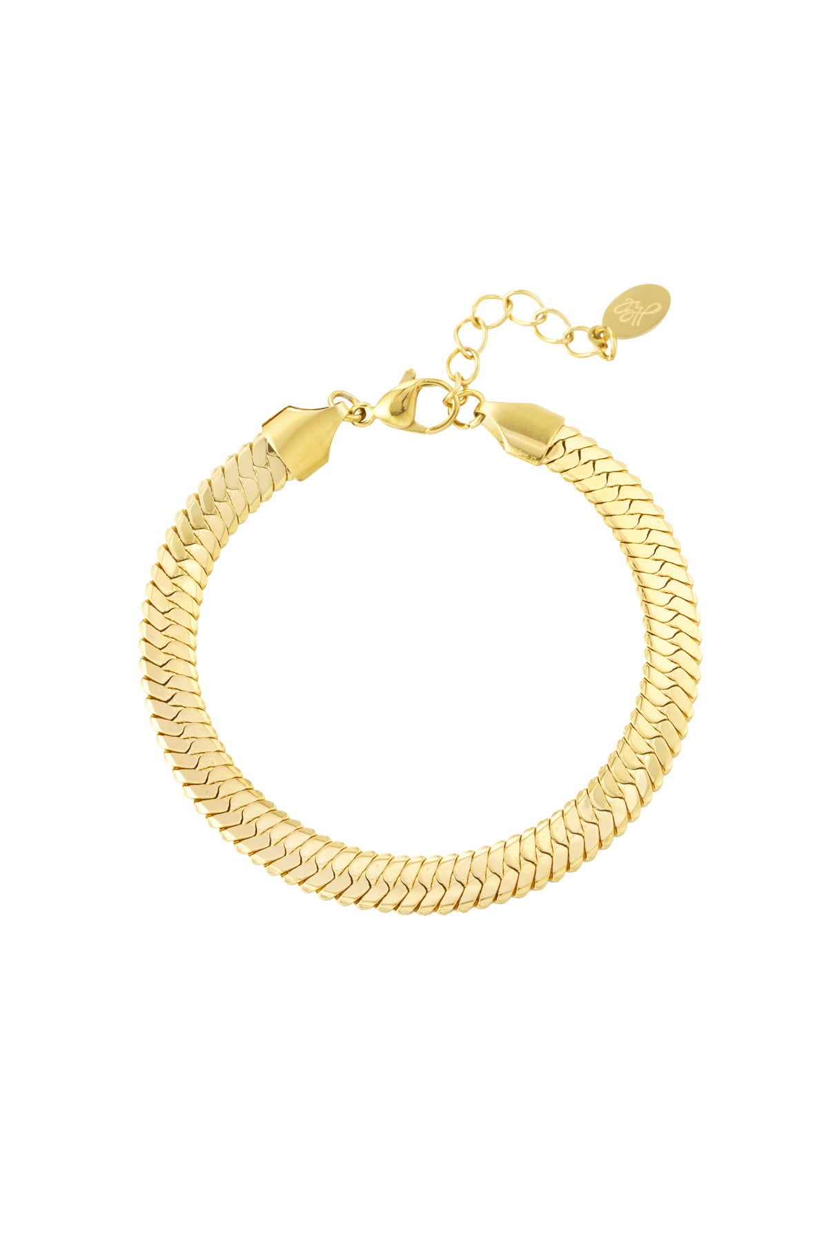Gold Flat Chain Bracelet