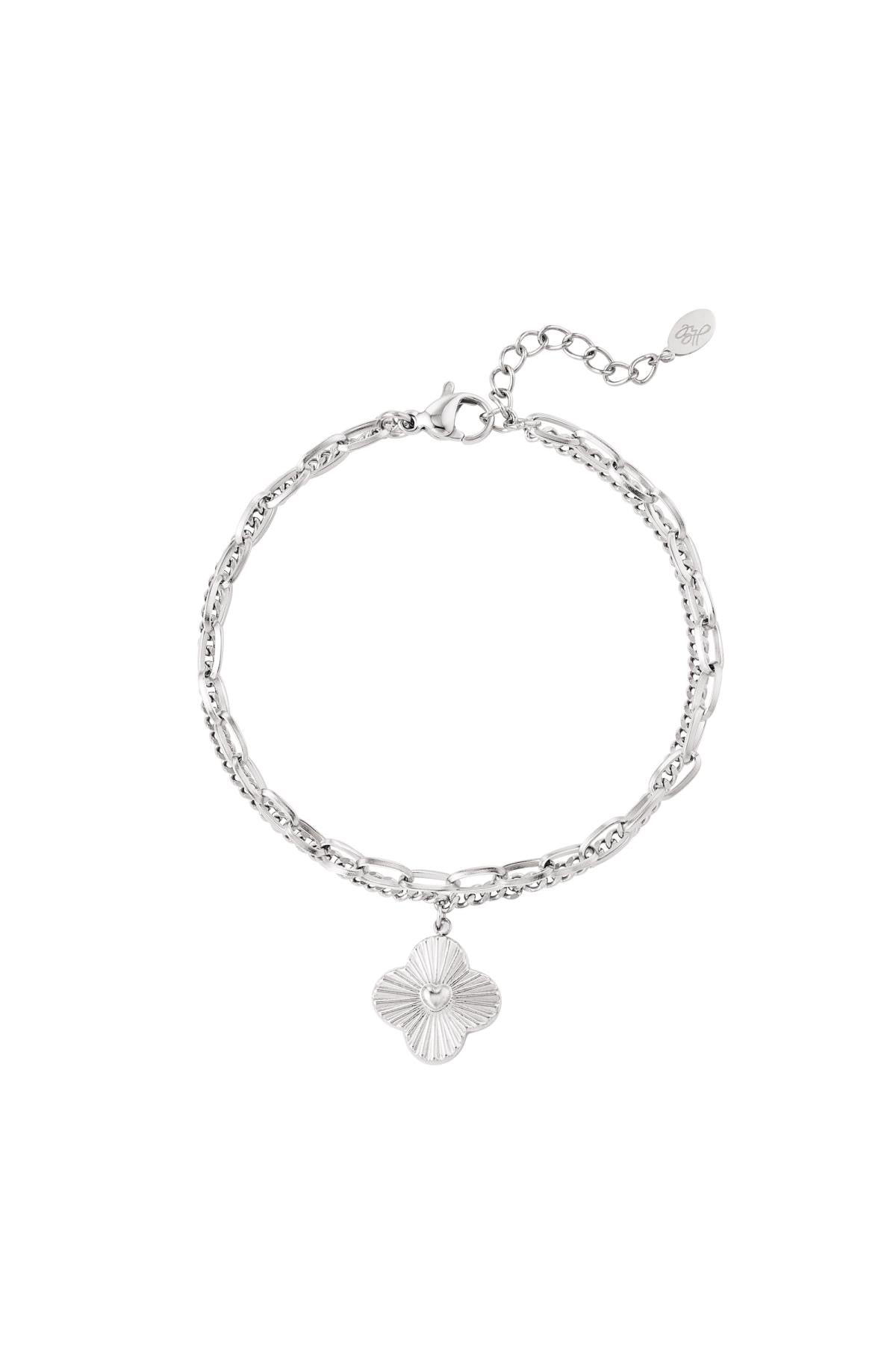 Silver Double Layered Clover Bracelet