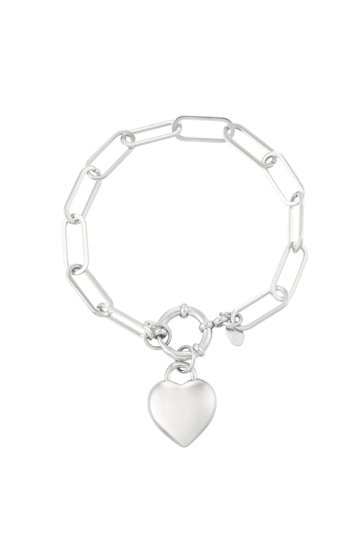 Silver Heart Chain Bracelet