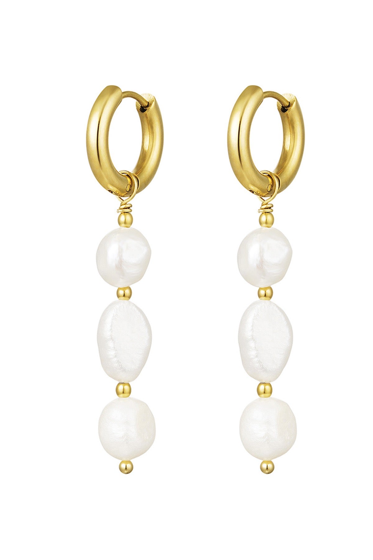 Gold Pearl Drop Earrings
