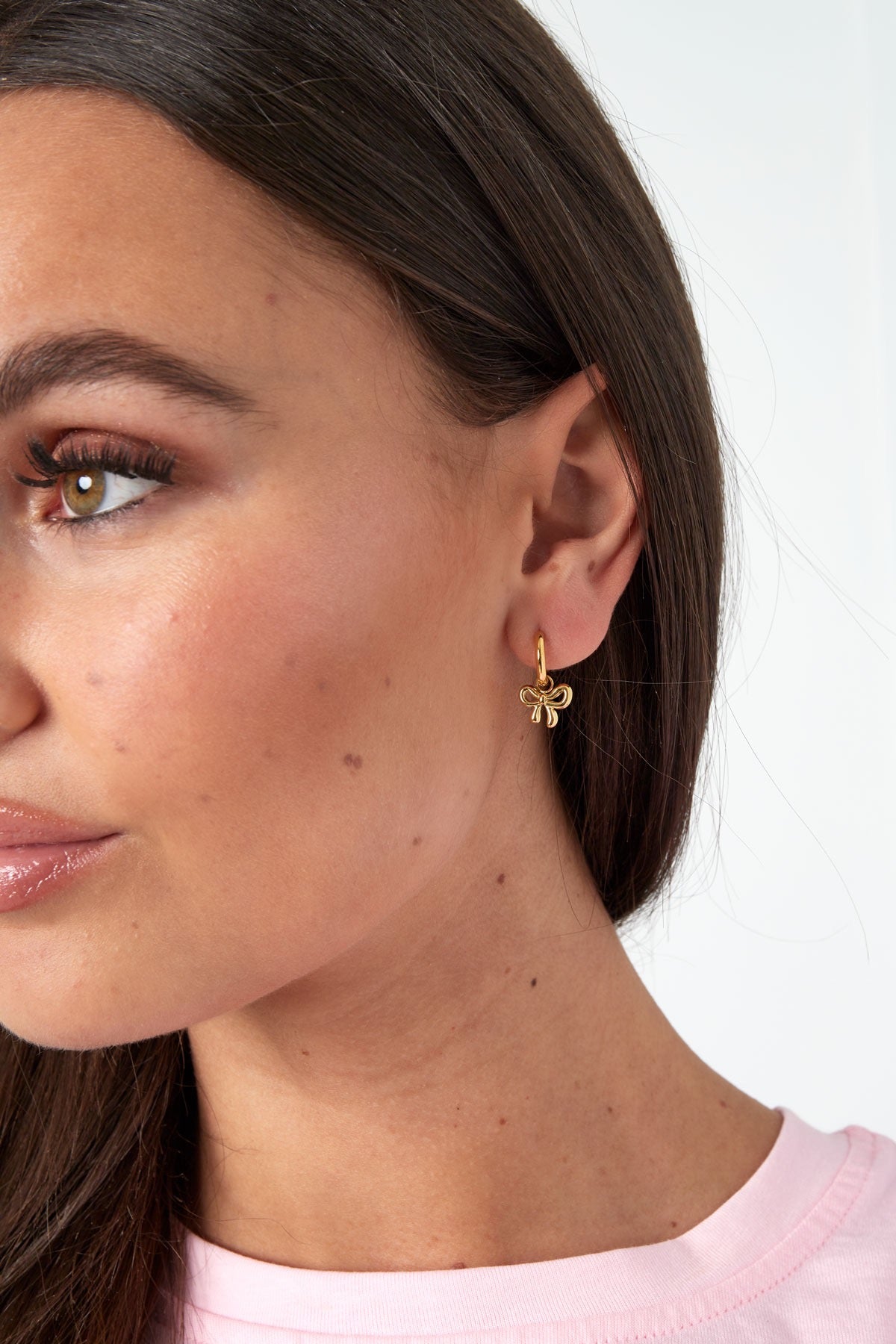 Phoebe - Tied With Grace - Gold Bow Hoop Earrings