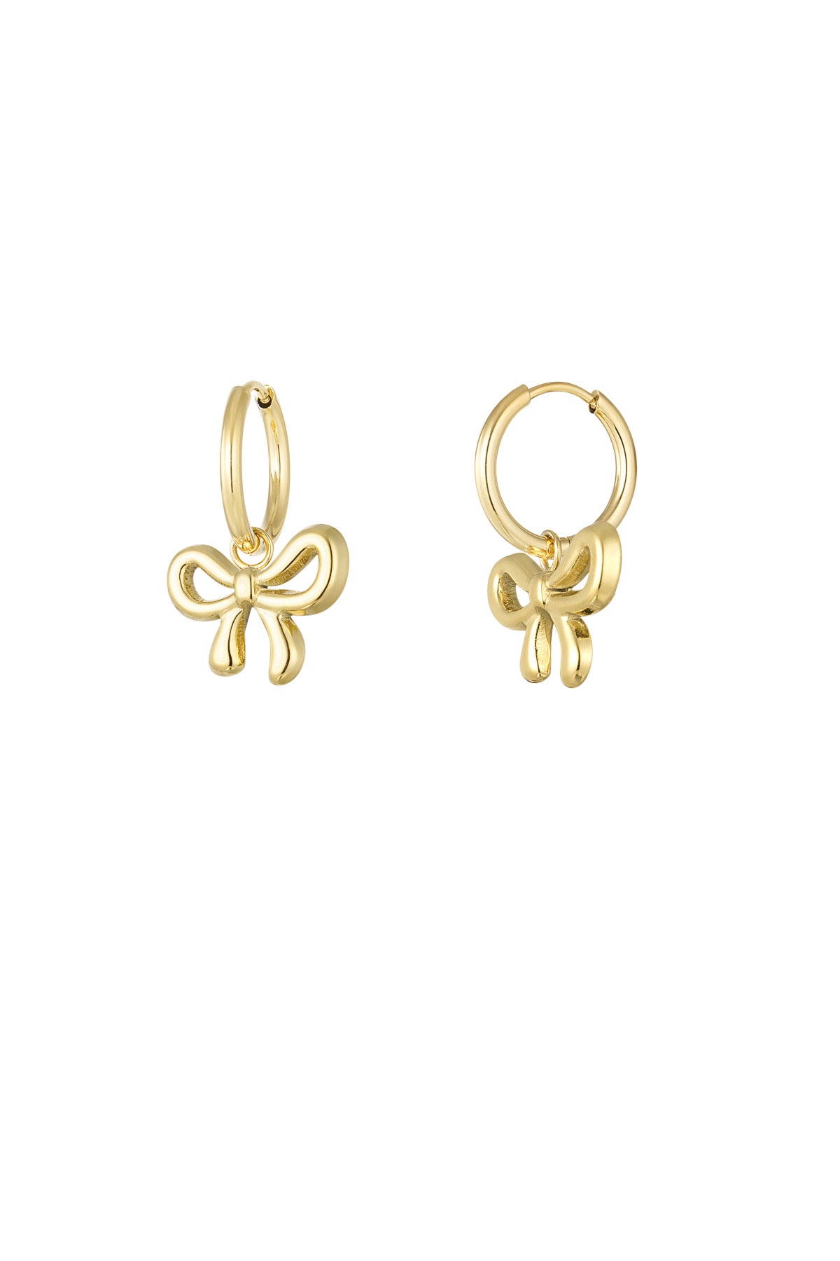 Phoebe - Tied With Grace - Gold Bow Hoop Earrings