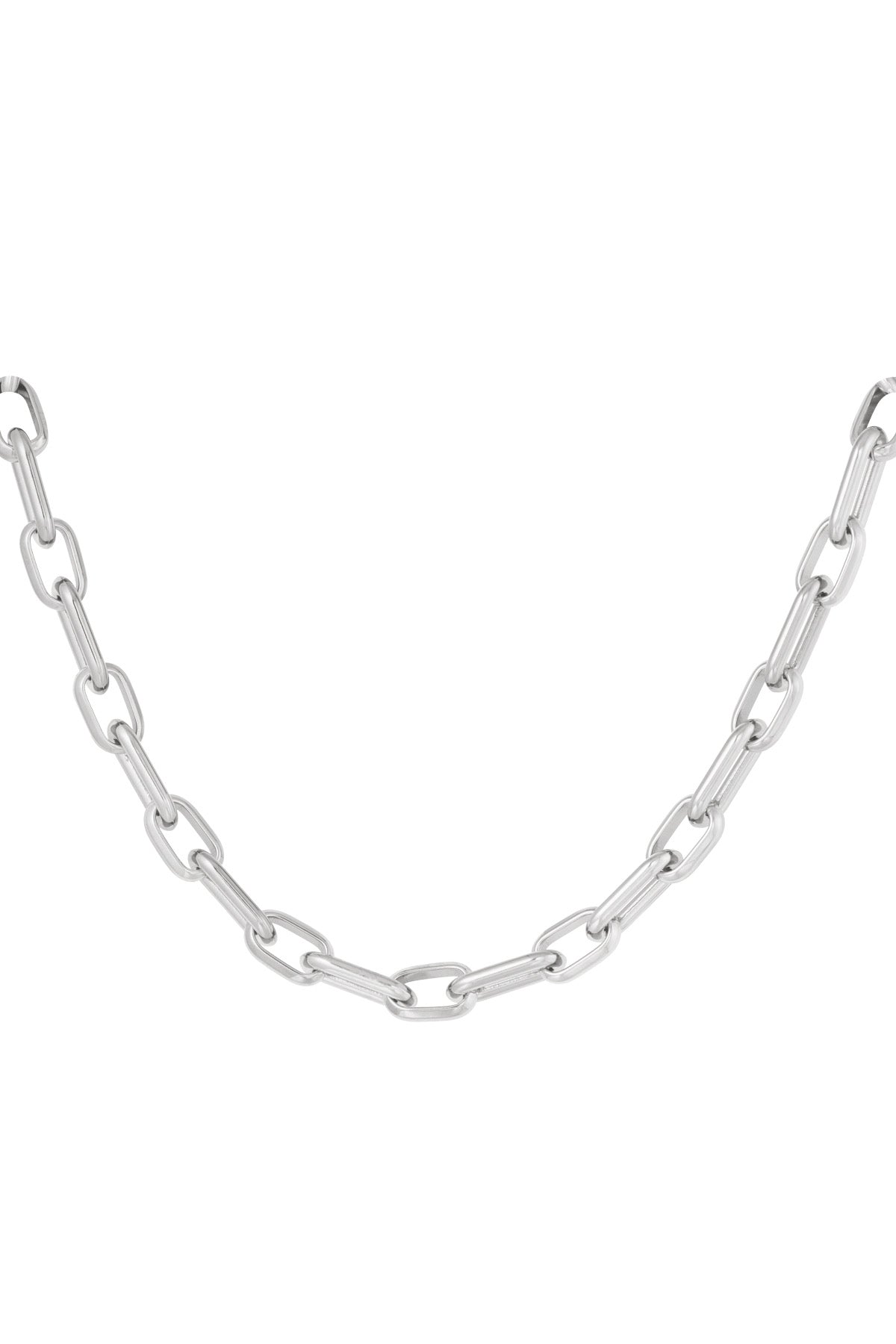 Silver Link Chain Choker Necklace