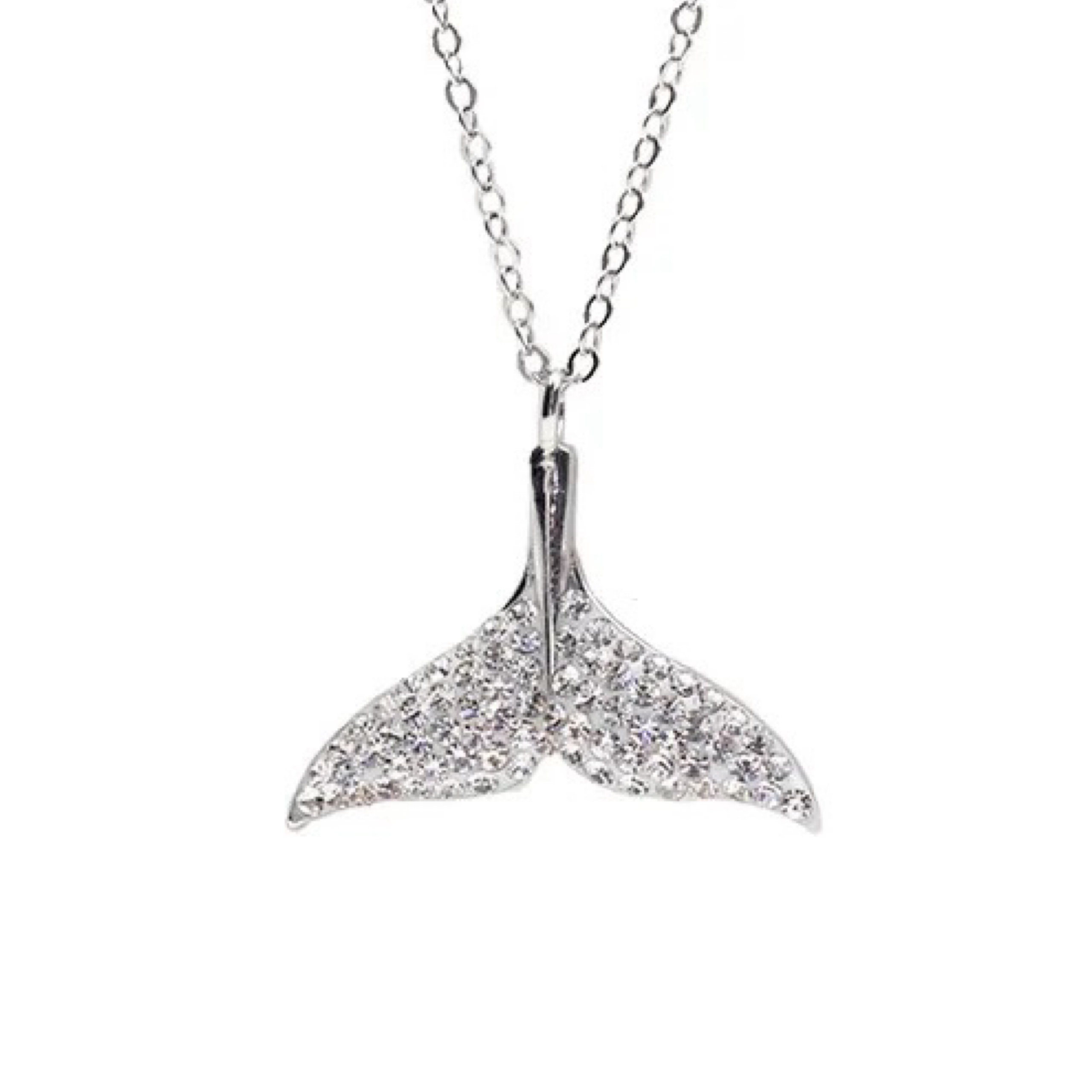 Mermaid Cubic Zirconia Silver Pendant Necklace