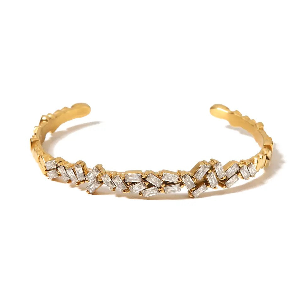 Glam Gold Cubic Zirconia Bangle