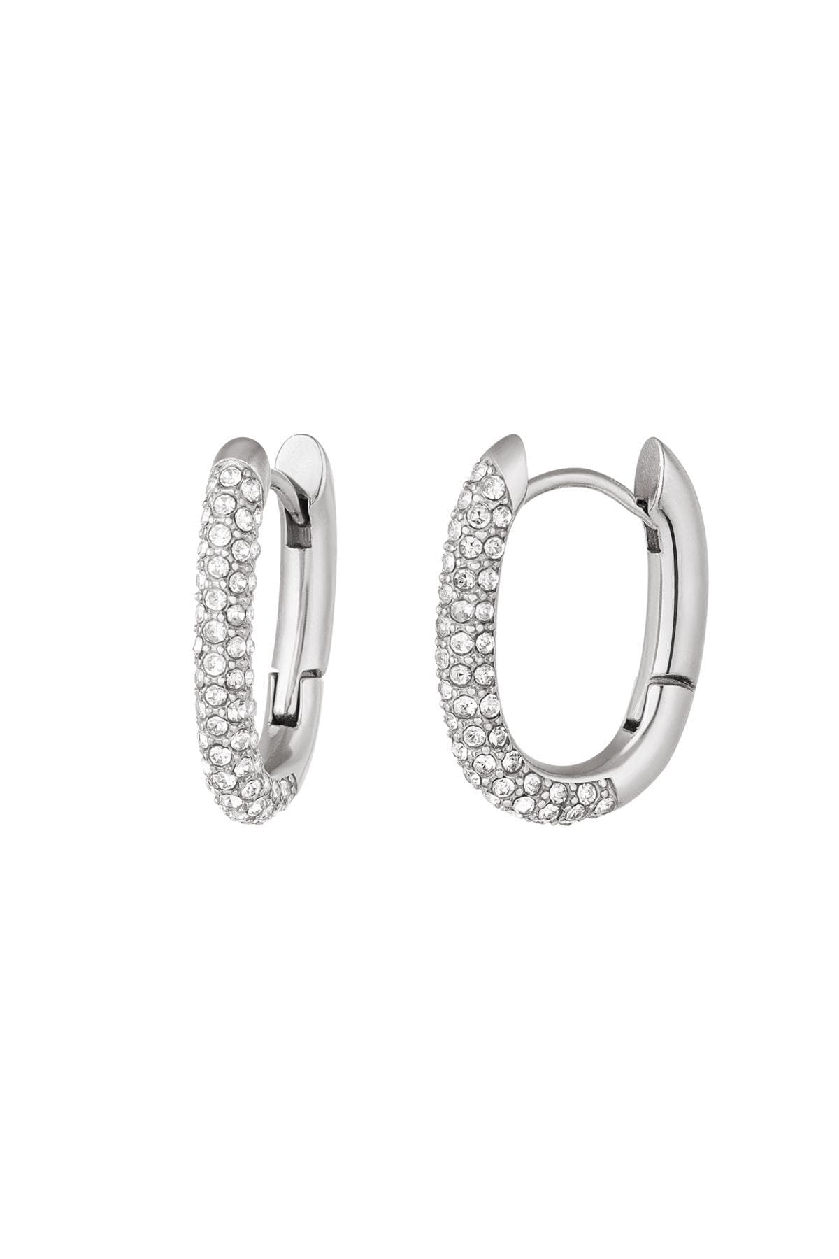 Silver Cubic Zirconia Hoop Earrings