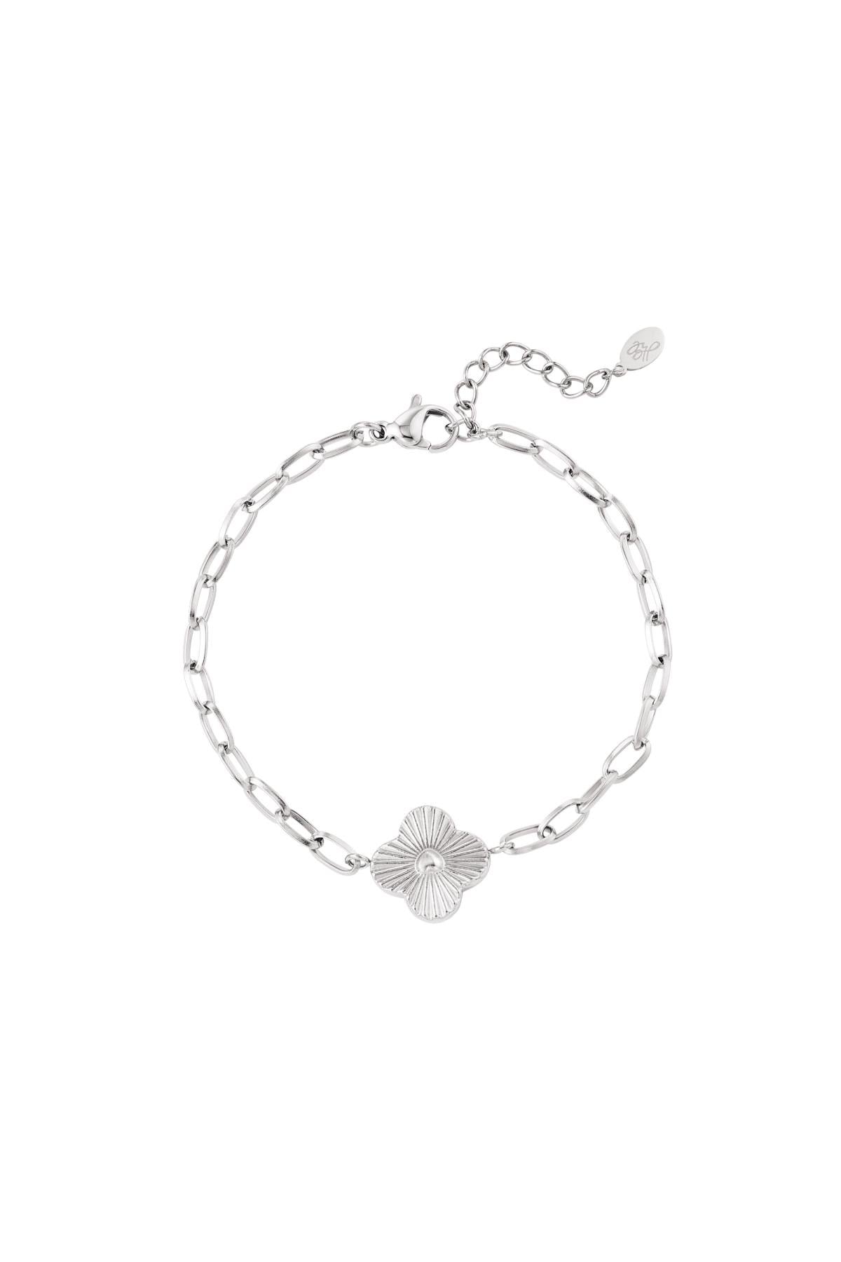 Silver Clover Heart Bracelet