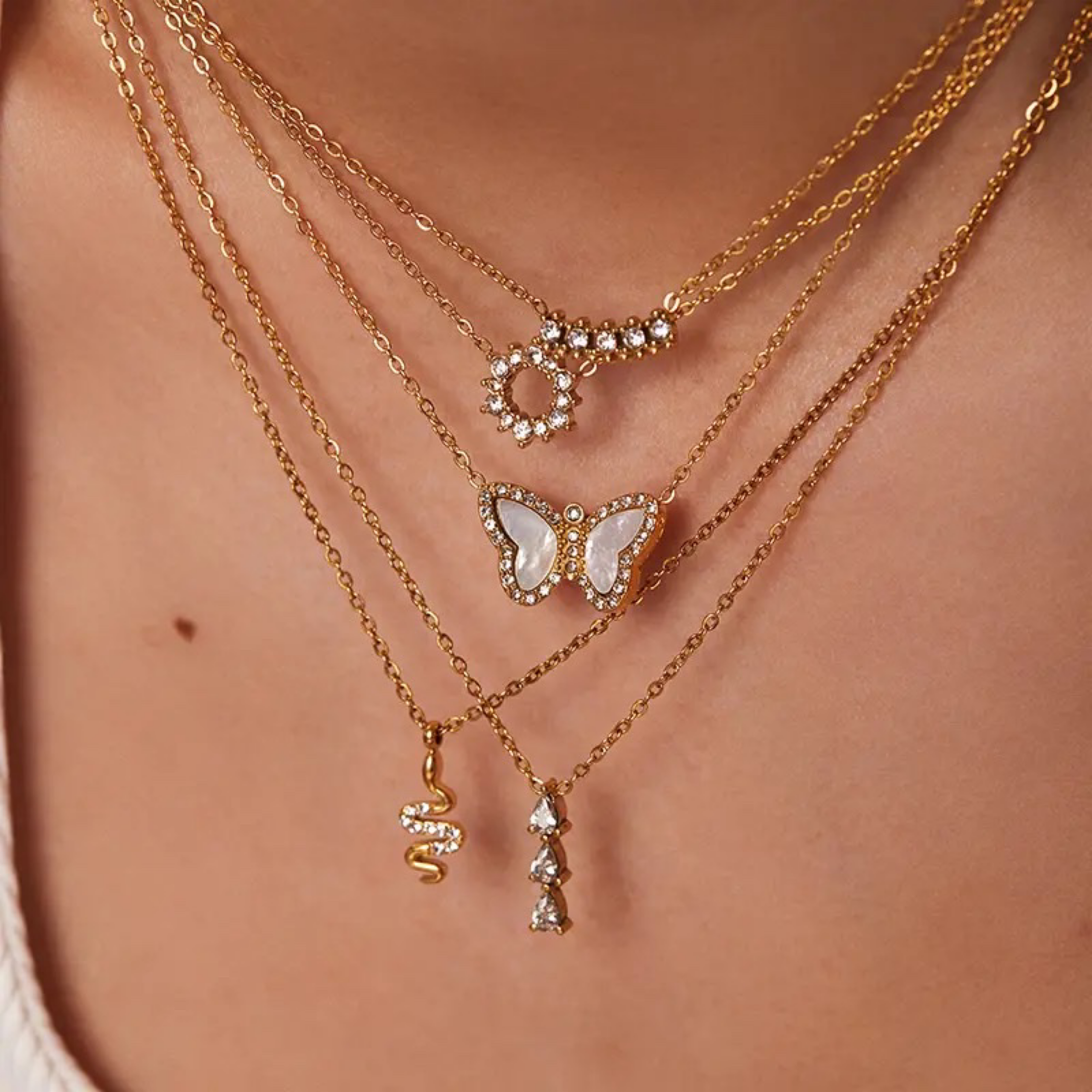 Flower Cubic Zirconia Necklace