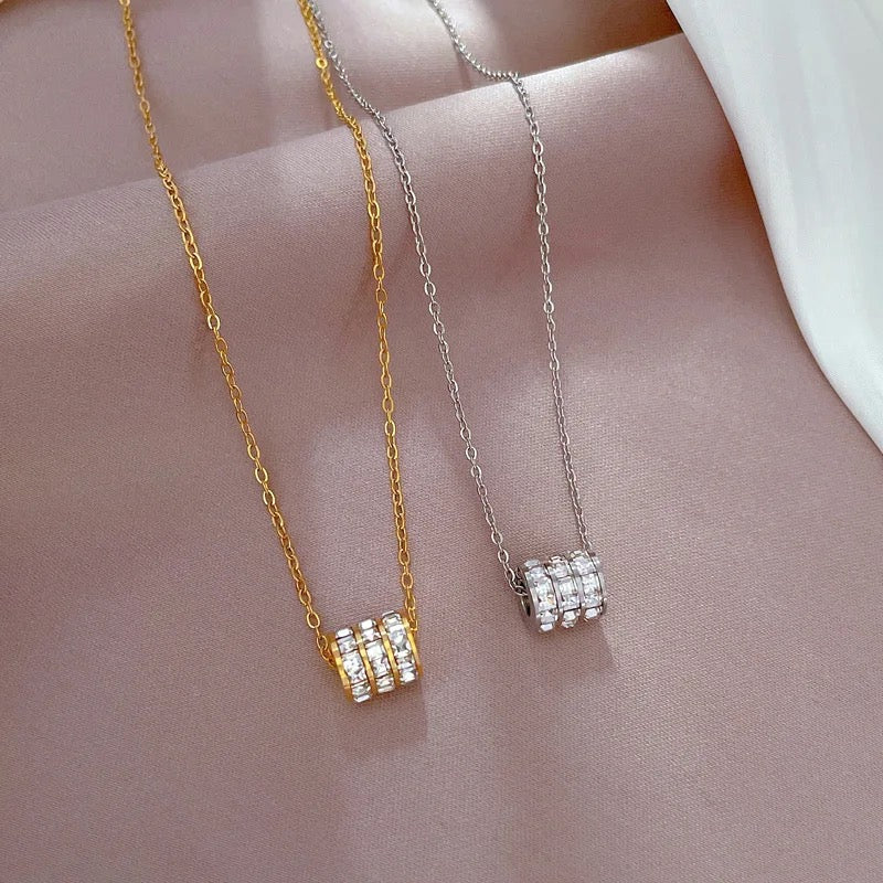 Cubic Zirconia Gold Necklace