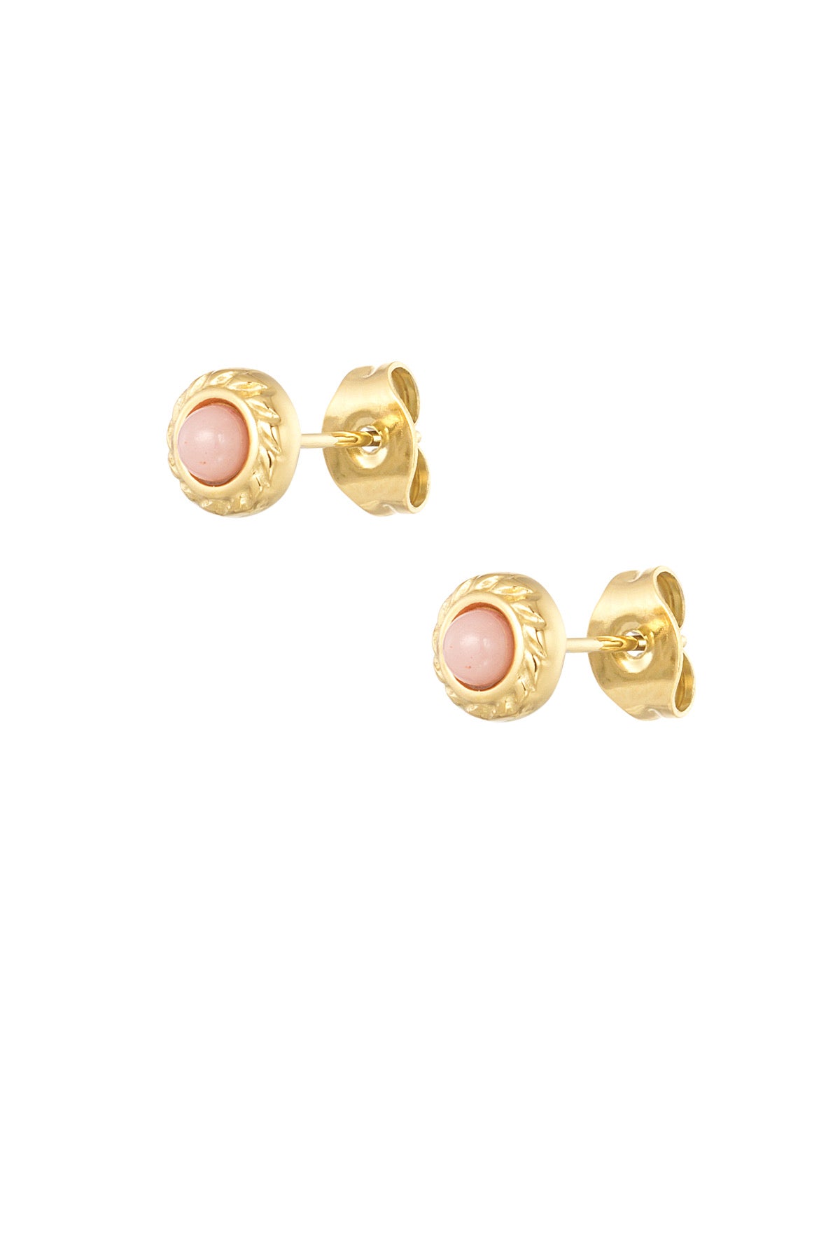 Pink Gold Stud Earrings