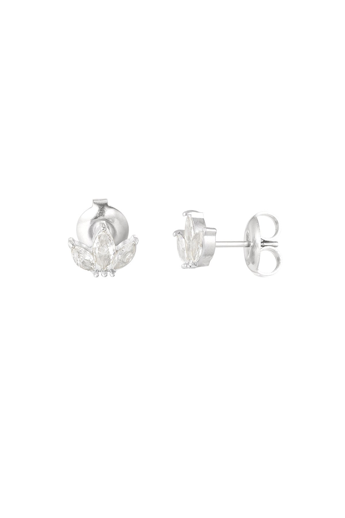 Cubic Zirconia Silver Stud Earrings