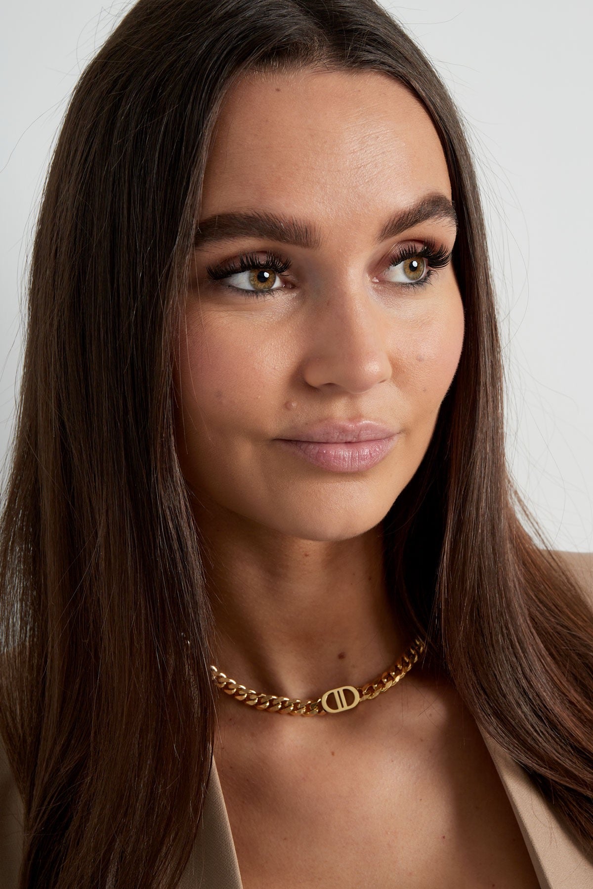 Chunky Gold Belcher Chain Choker Necklace