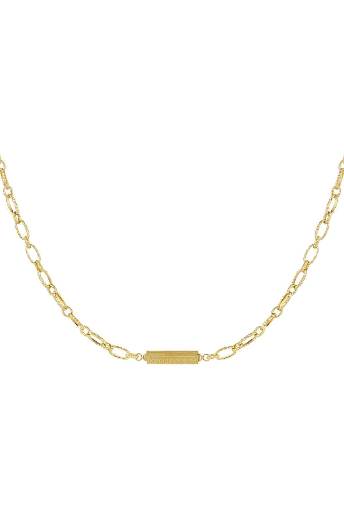 Gold Bar Link Chain Necklace