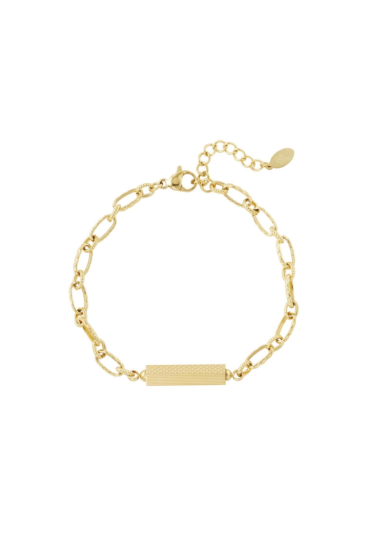 Gold Bar Link Chain Bracelet