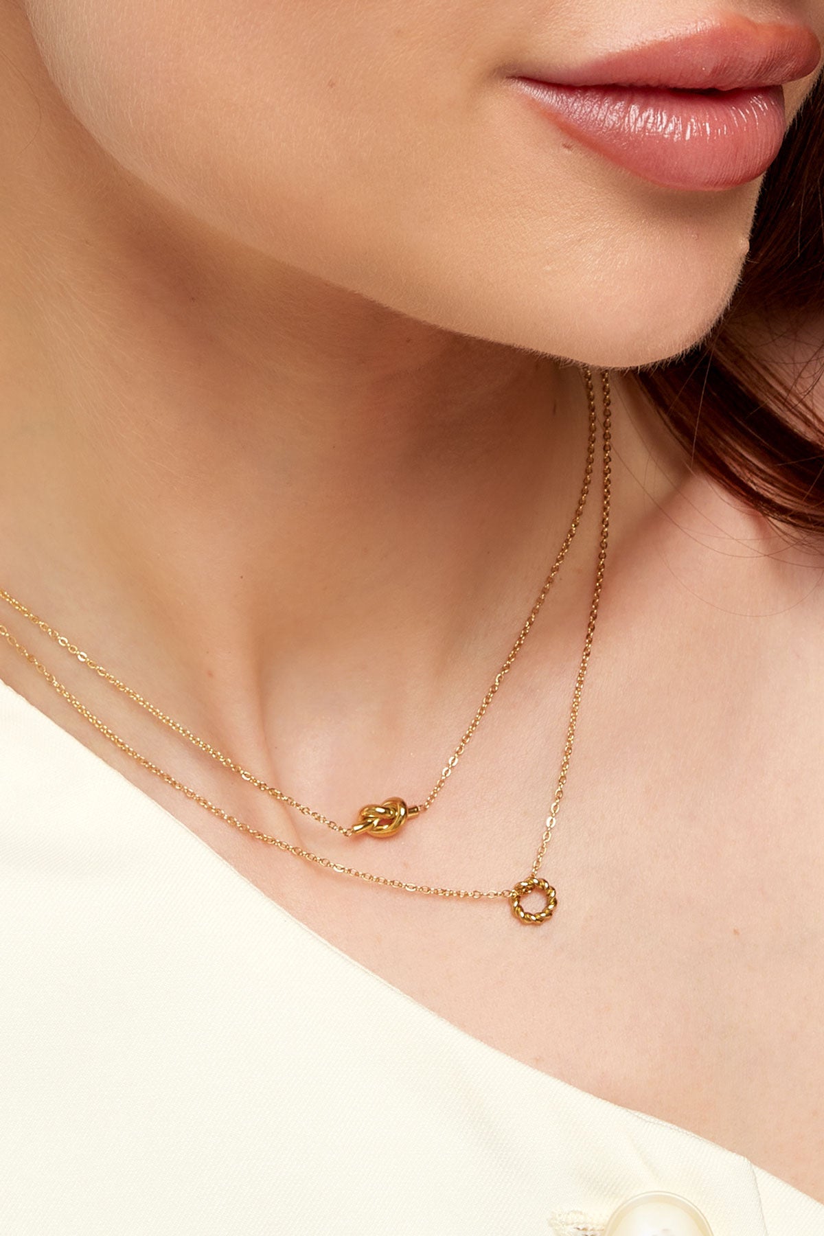 Knotted Charm Gold Necklace