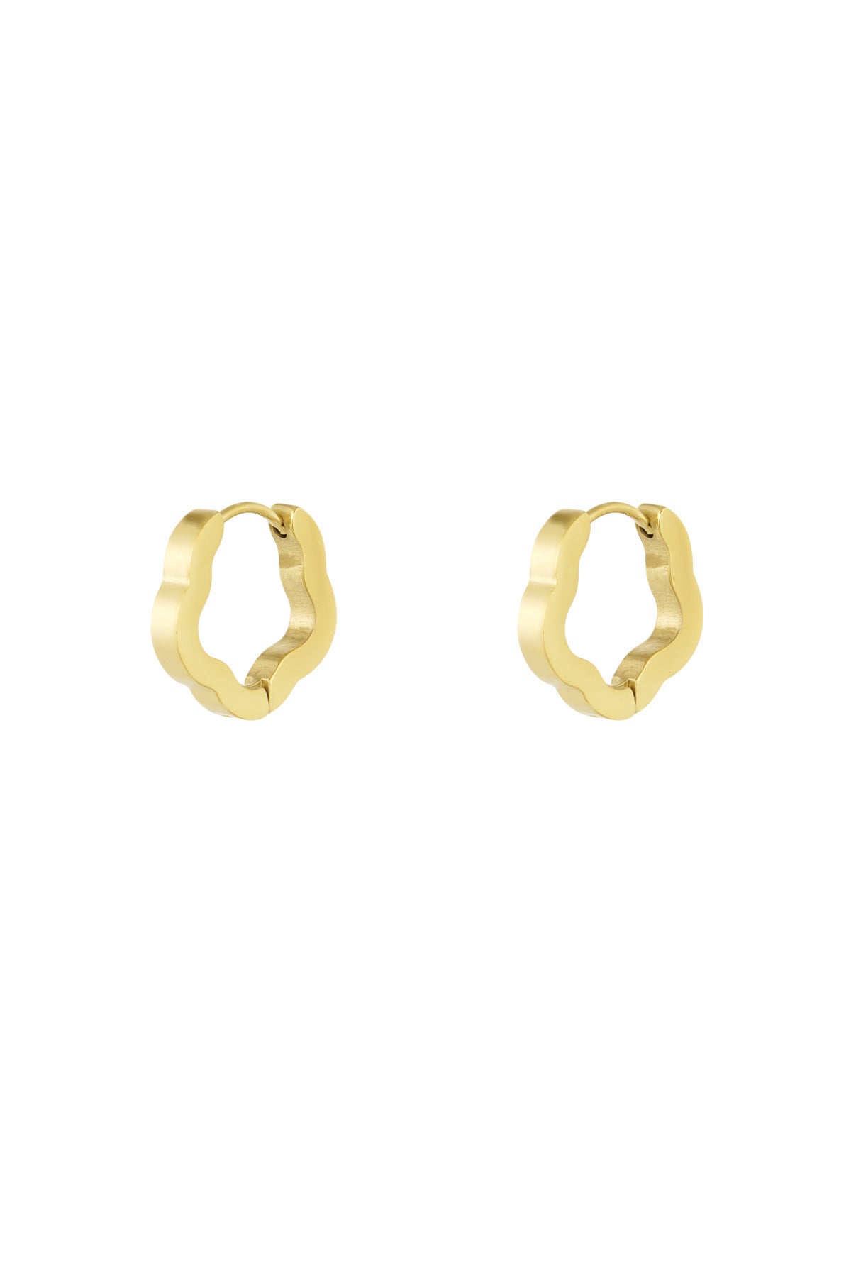 Gold Clover Hoop Earrings