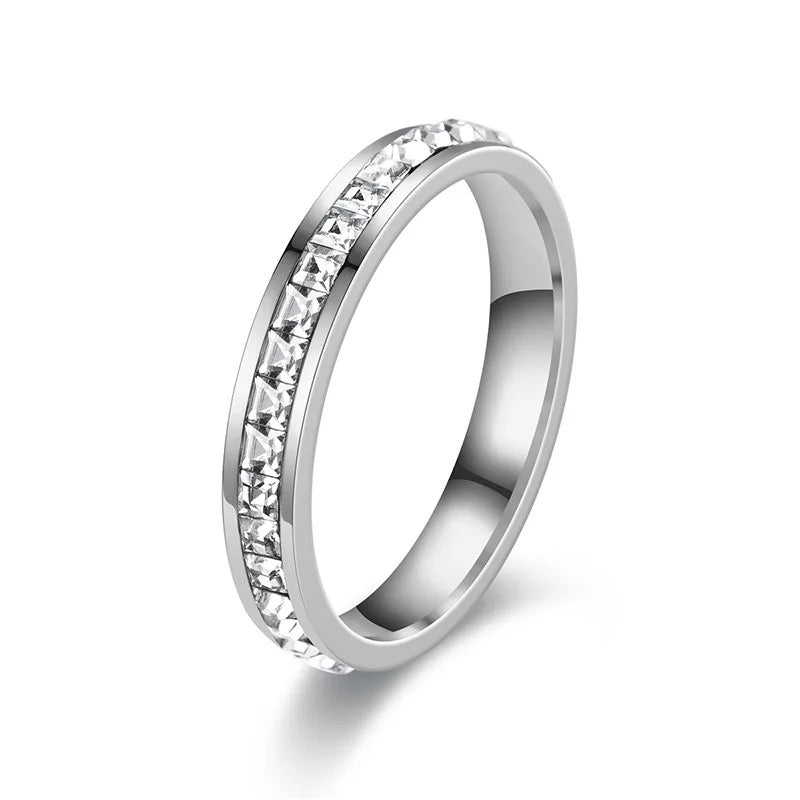 Cubic Zirconia Silver Band Ring