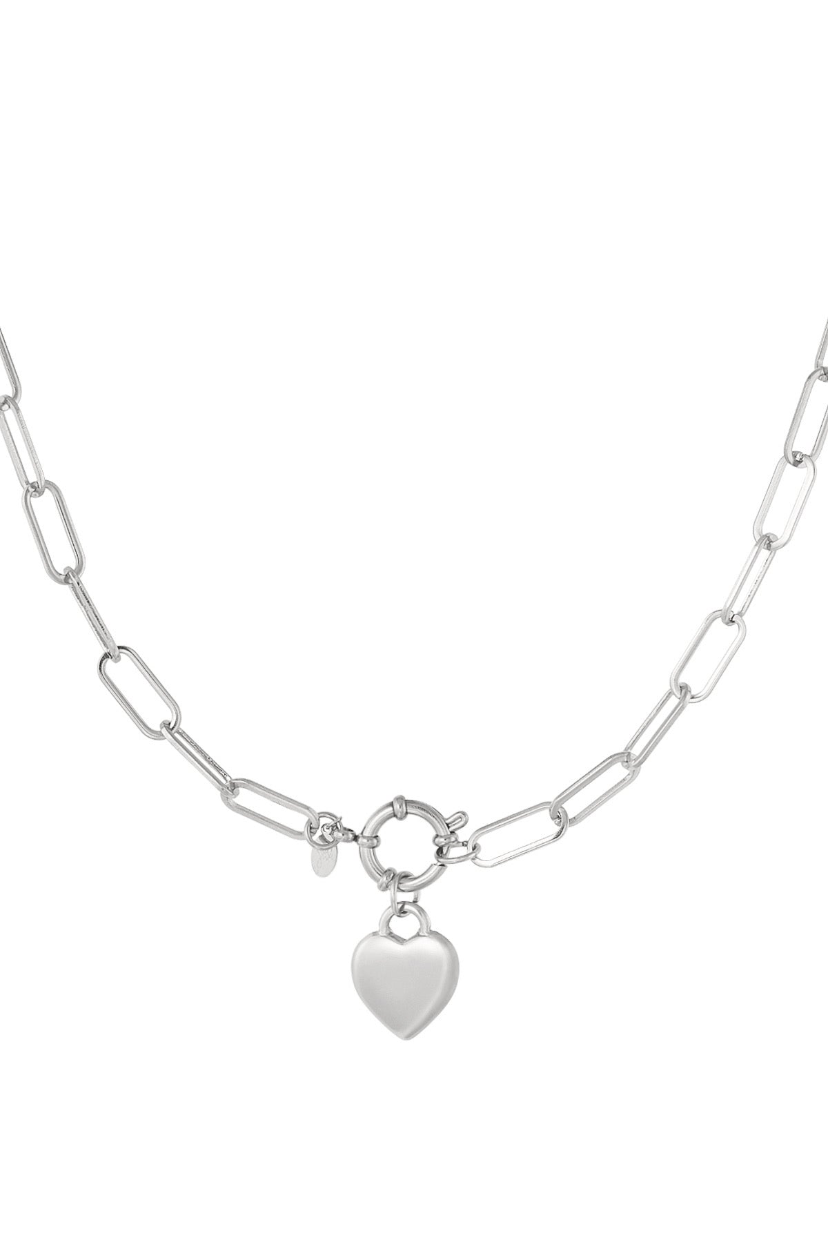 Silver Heart Chain Necklace